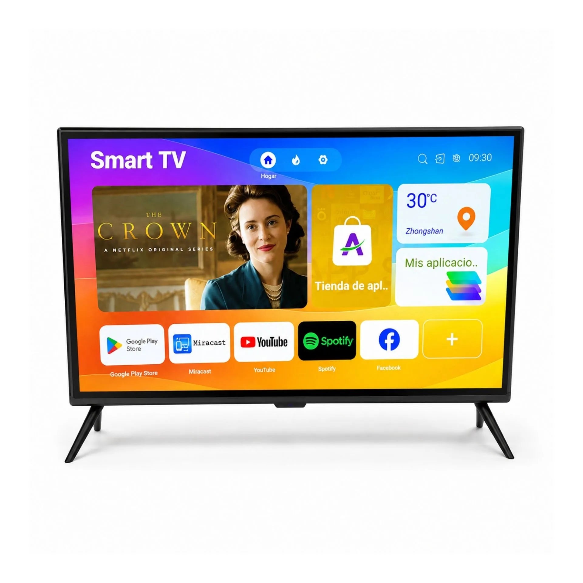 Televisor Smart TV 22 Pulgadas Android 14 Con Control Inalámbrico y Vidrio Templado 22
