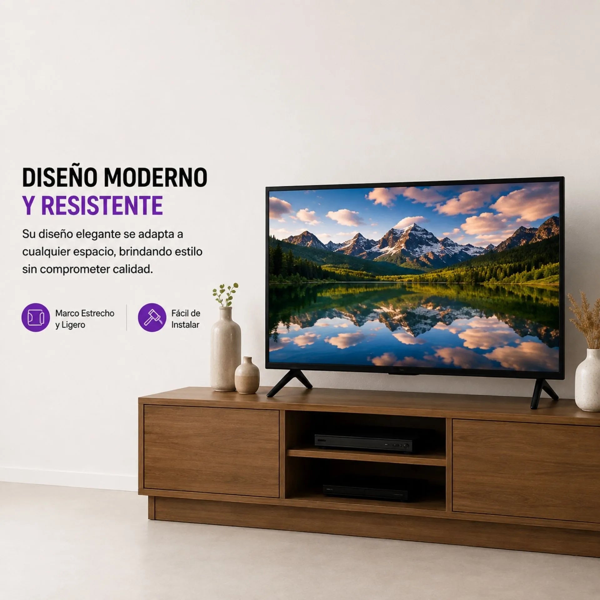 Televisor Smart TV 22 Pulgadas Android 14 Con Control Inalámbrico y Vidrio Templado 22