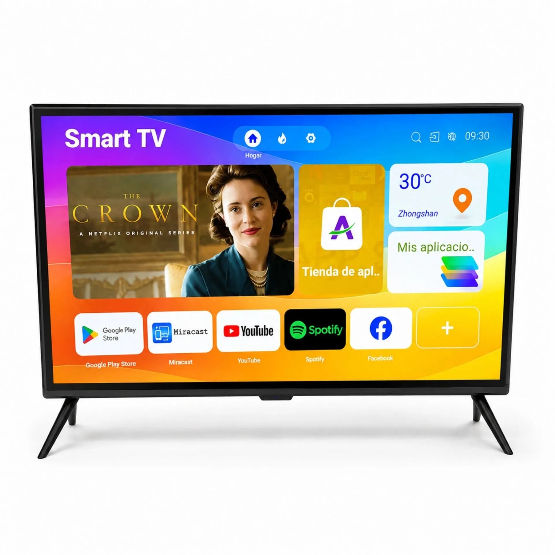 Televisor Smart TV 32 Pulgadas Android 14 Con Control Inalámbrico y Vidrio Templado 32
