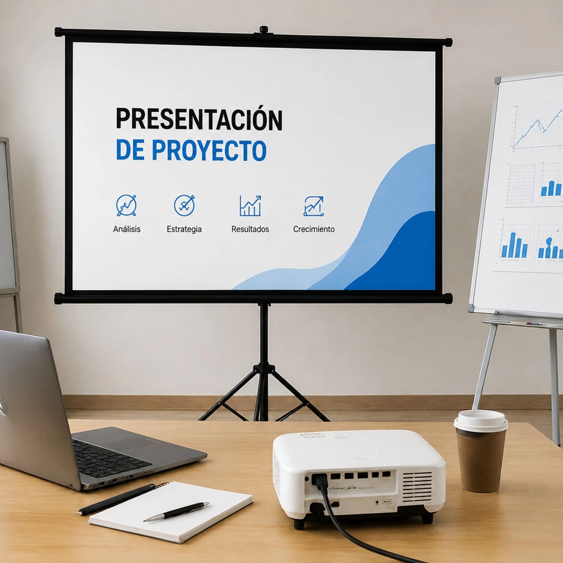 Telón Para Proyector De 82 Pulgadas Con Trípode Portátil 1.68 x 1.23 m 653-A