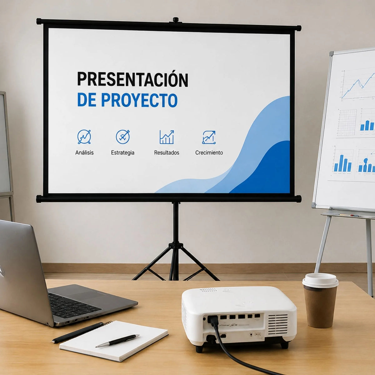 Telón Para Proyector Hasta De 100 Pulgadas Con Trípode Portátil 1.50 x 2 m 653-B