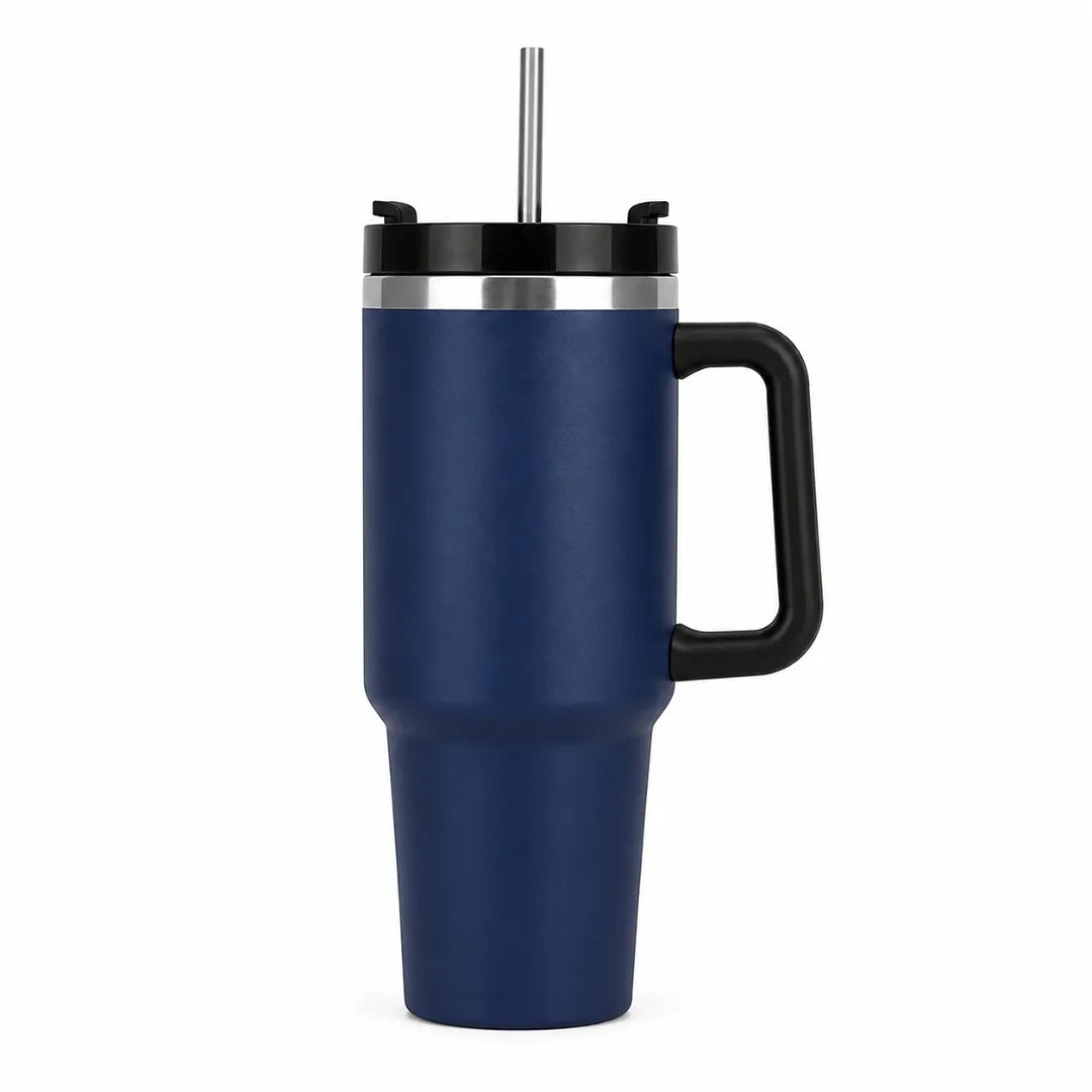 Termo En Acero Inoxidable Con Pitillo Y Aislamiento Térmico Doble Pared Con Manija Baihuo City UL-441