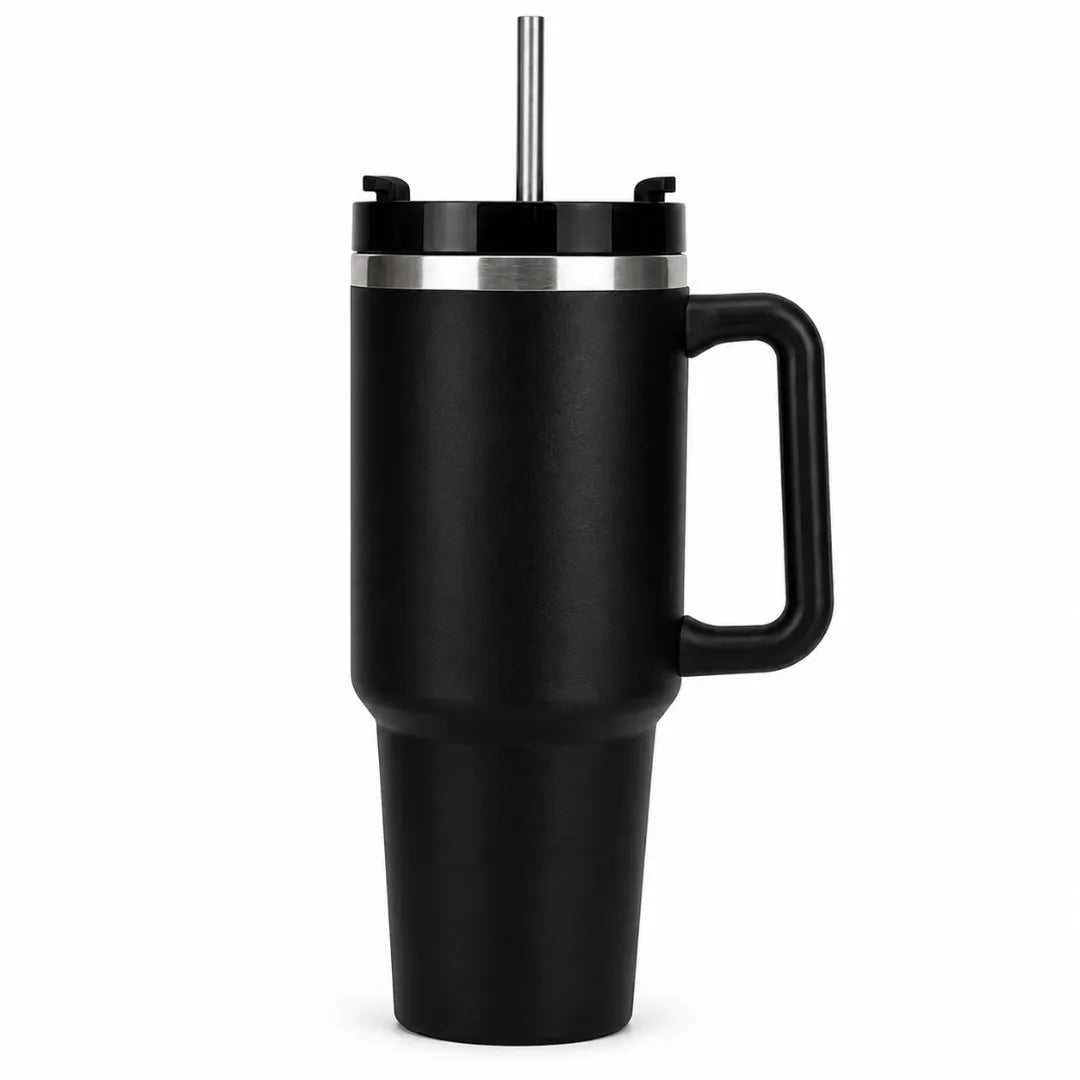 Termo En Acero Inoxidable Con Pitillo Y Aislamiento Térmico Doble Pared Con Manija Baihuo City UL-441