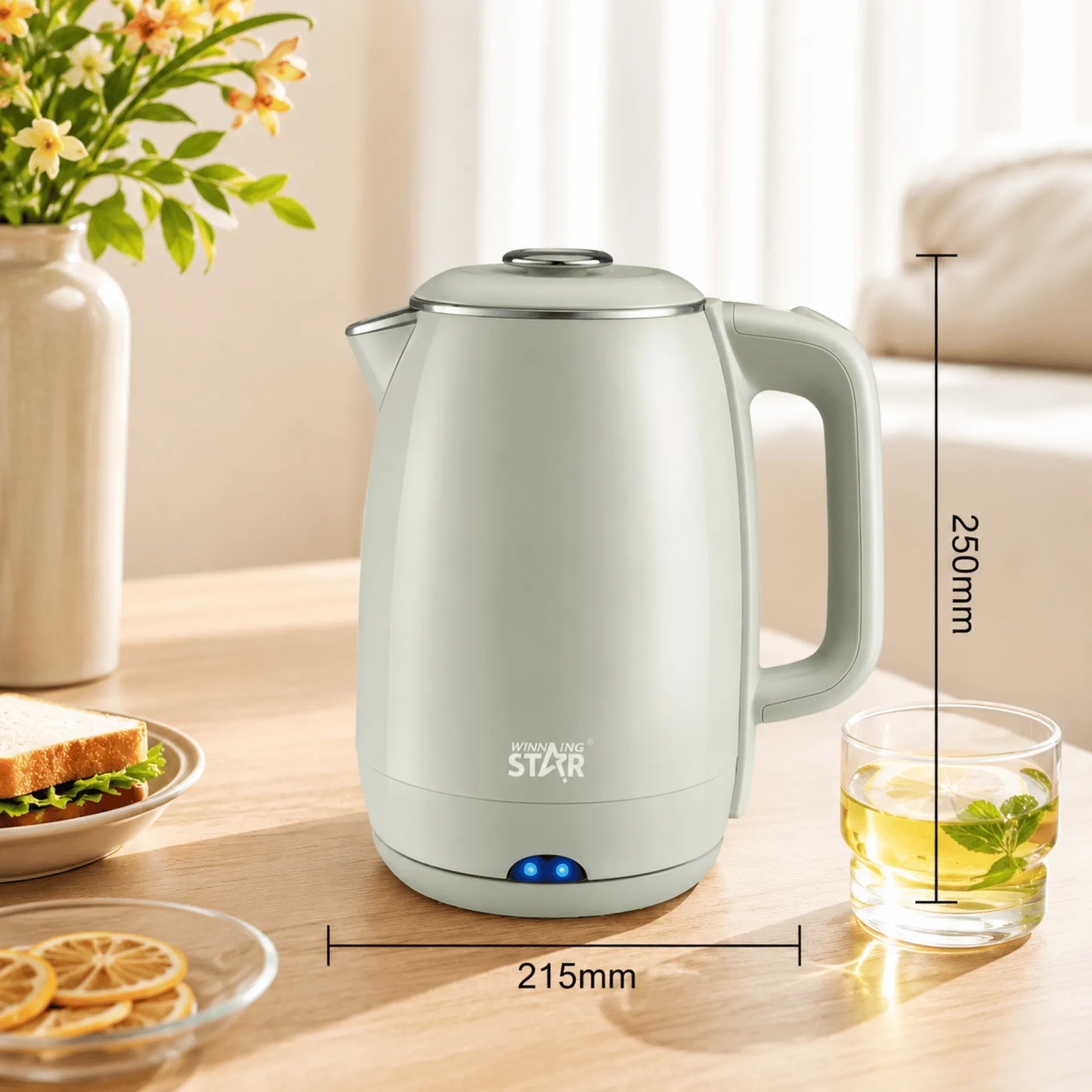Hervidor Eléctrico Winning Star 1.8L 1100W Con Base Giratoria 360° ST-2066