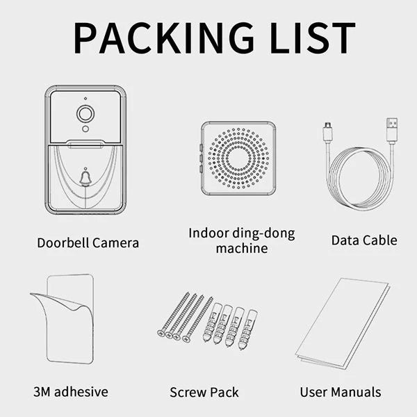 Timbre Inteligente Con Cámara De Vigilancia WiFi Recargable Con Notificaciones Y Audio Bidireccional Baihuo City MY-7175