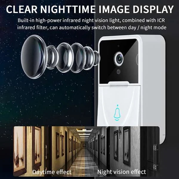 Timbre Inteligente Con Cámara De Vigilancia WiFi Recargable Con Notificaciones Y Audio Bidireccional Baihuo City MY-7175