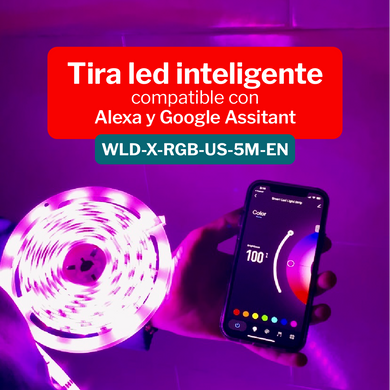 Tira Led Decorativa Multicolor Alexa 5MT WLD-X-RGB-US-5M-EN ¡Envio Gratis!