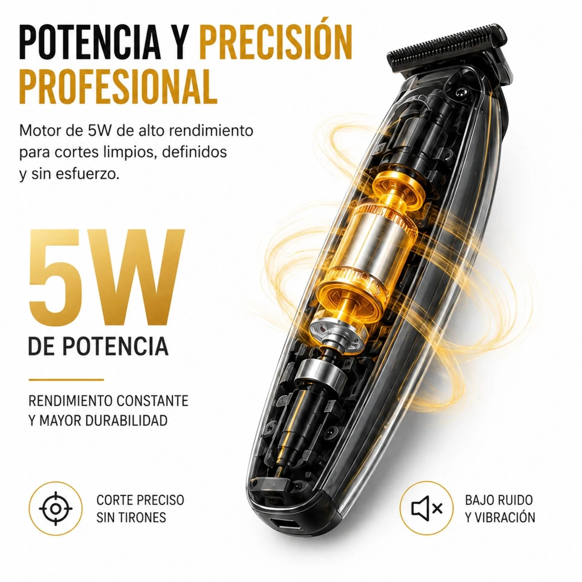 Trimmer Profesional Recargable Con Pantalla LED y Peines Guía Nano-Tec NT-CP680