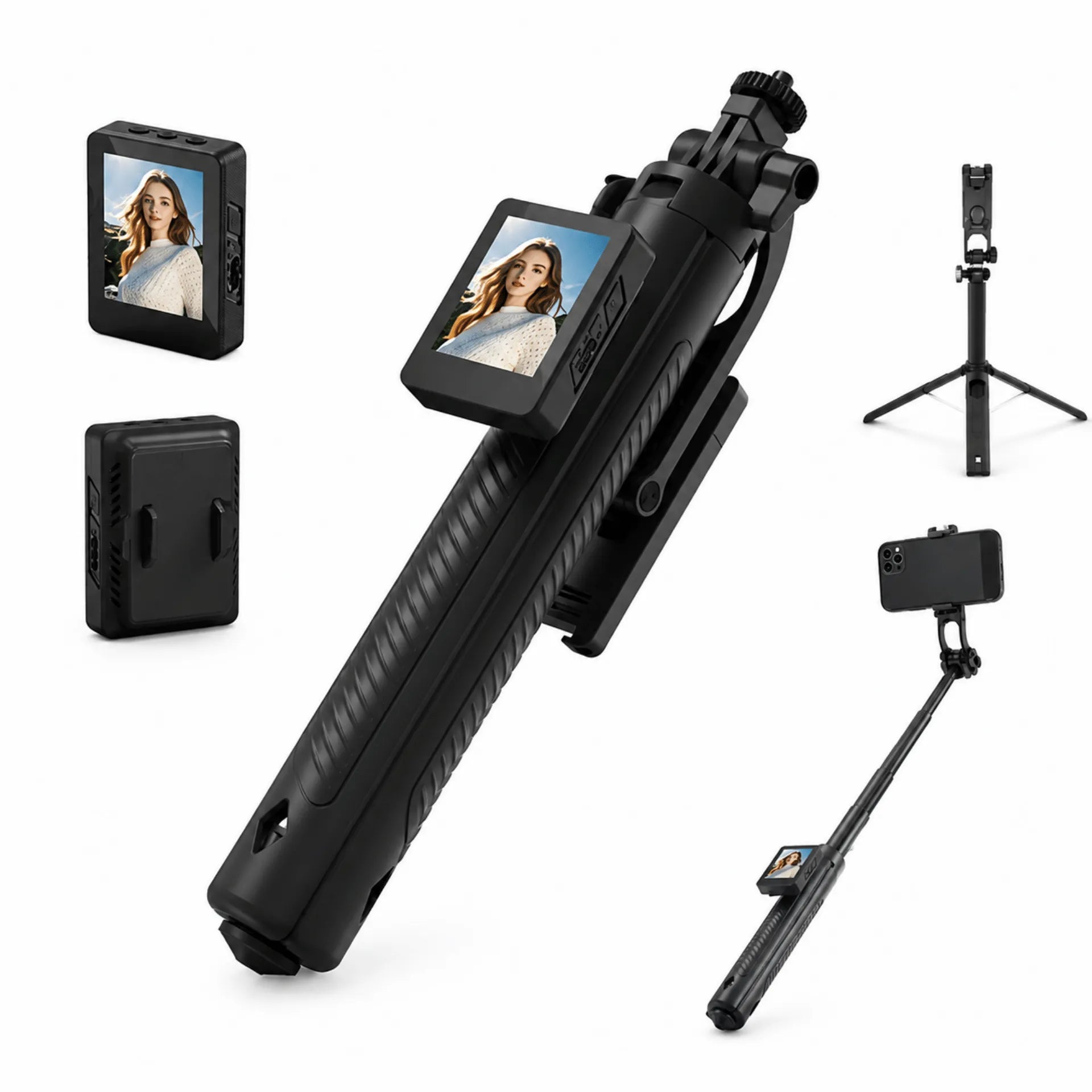Trípode Selfie Extensible Con Pantalla Inalámbrica De 2 Pulgadas AE0508