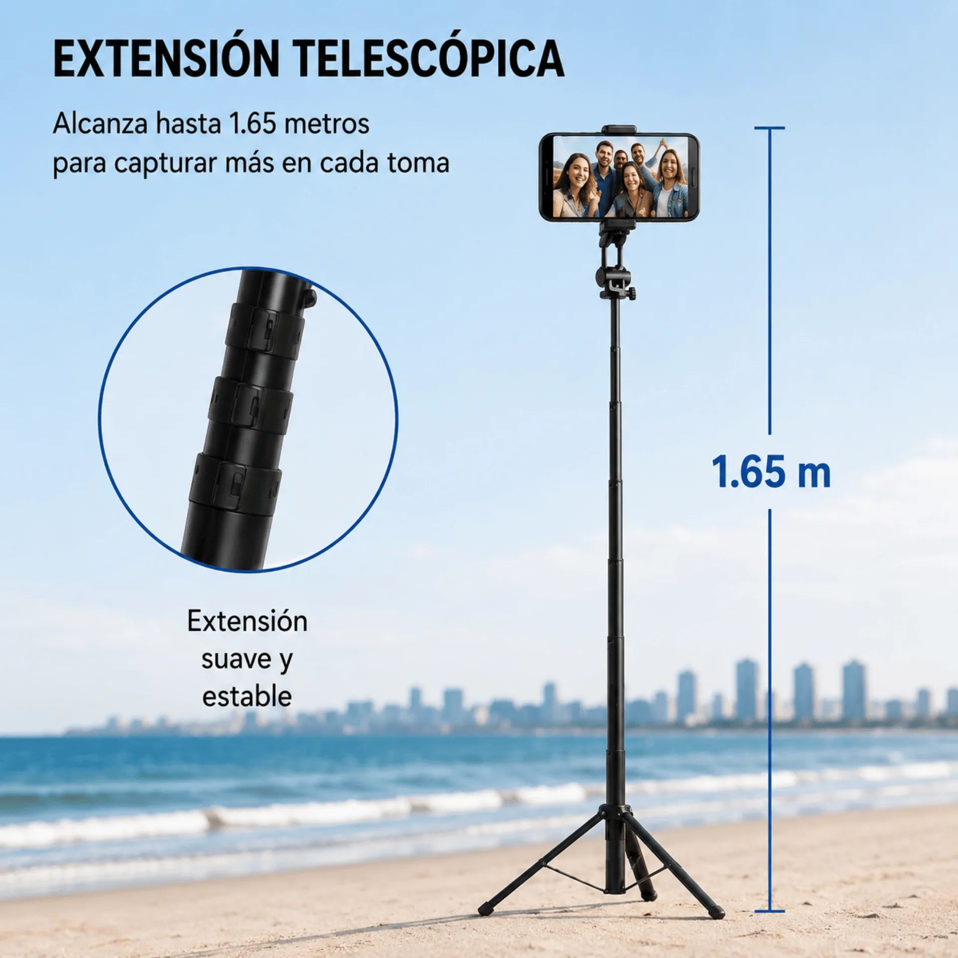 Trípode Selfie Extensible Con Pantalla Inalámbrica De 2 Pulgadas AE0508