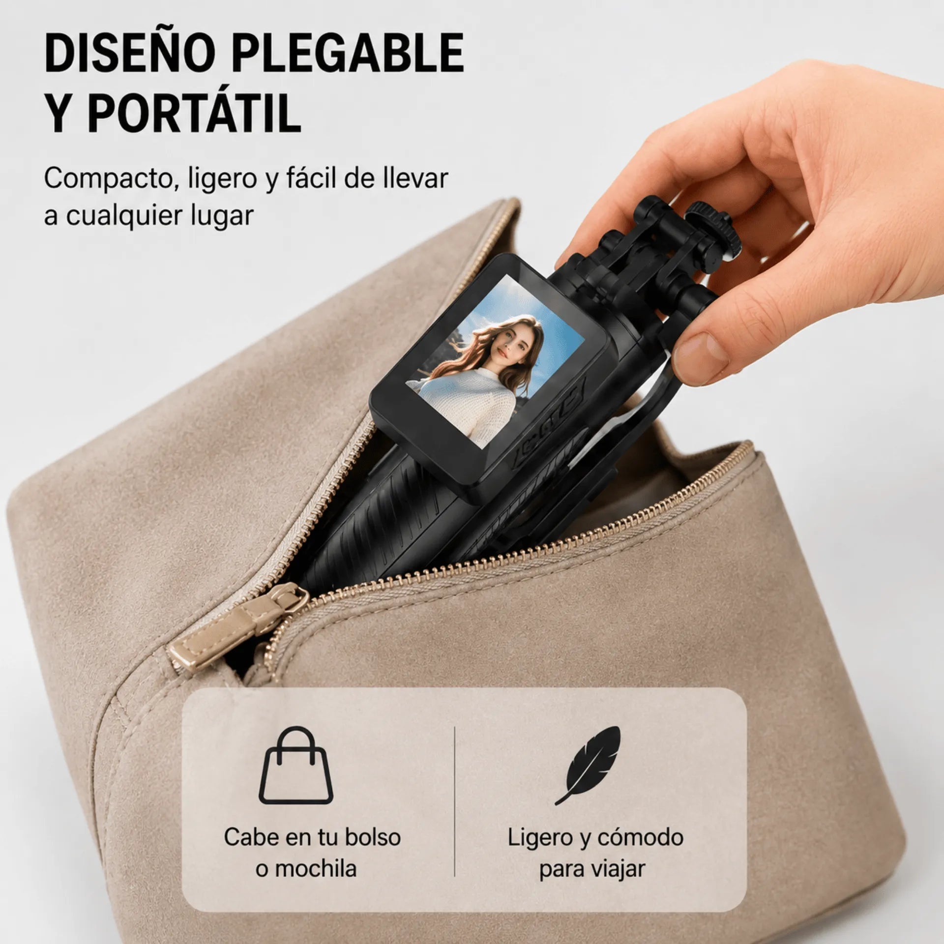 Trípode Selfie Extensible Con Pantalla Inalámbrica De 2 Pulgadas AE0508