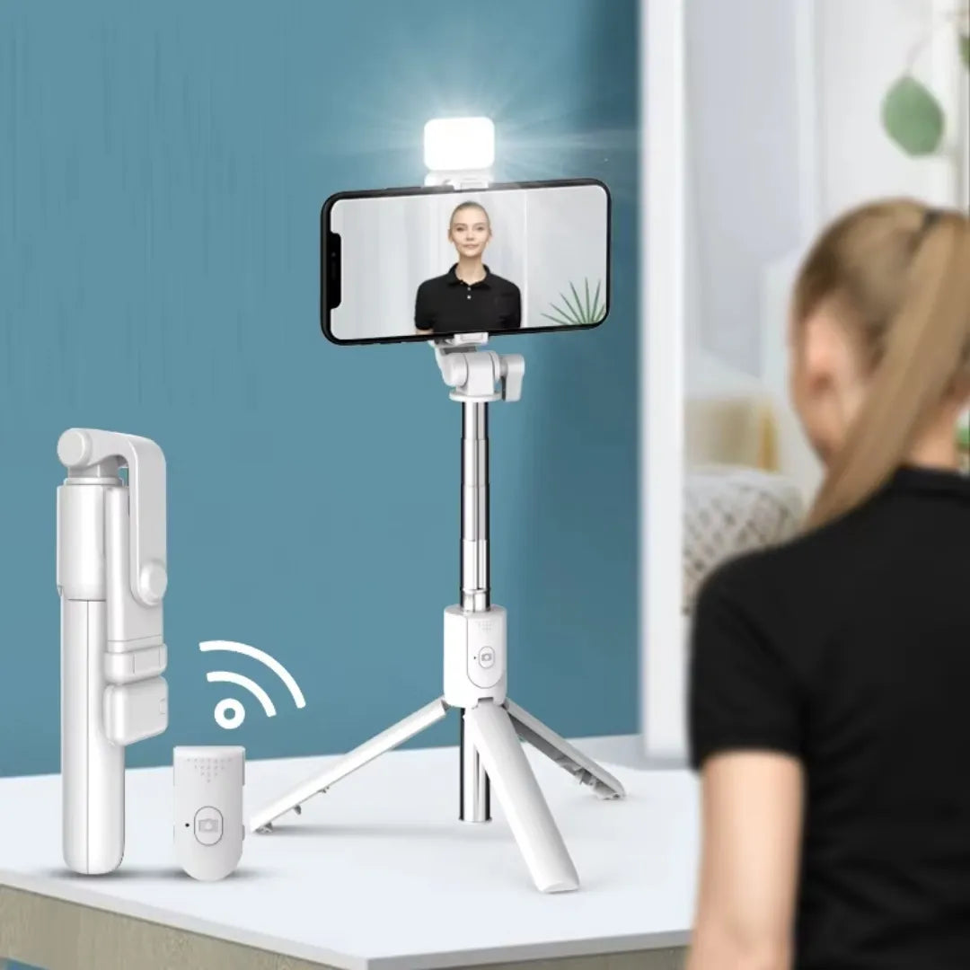 Trípode Para Celular 3 En 1 Con Control Bluetooth Y Palo Selfie Ajustable Baihuo City MY-7189