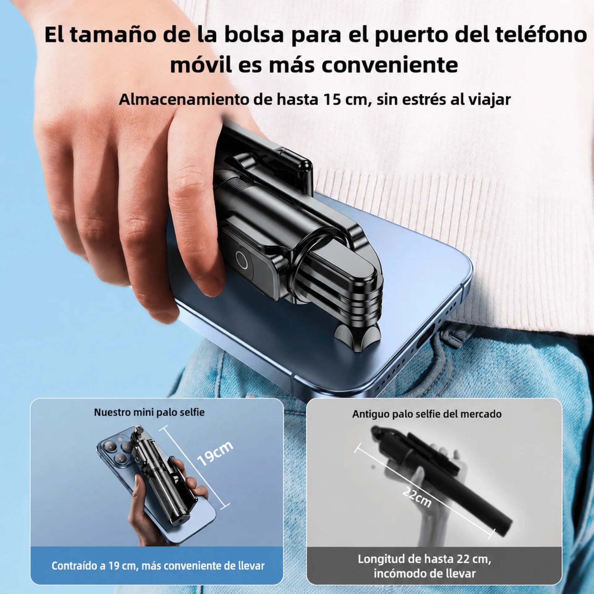 Trípode Palo Selfie Bluetooth Extensible Con Rotación 360° Baihuo City MY-7797