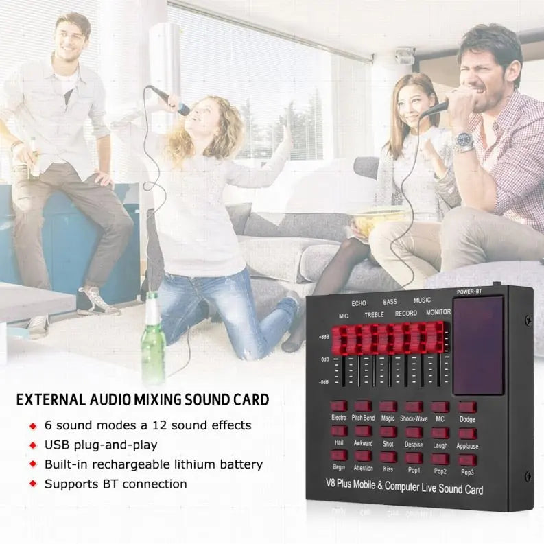 Interfaz de Audio Recargable Bluetooth V8 Plus B2B