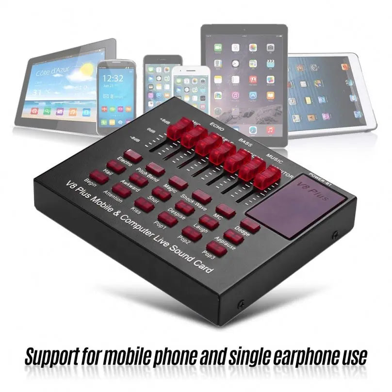 Interfaz de Audio Recargable Bluetooth V8 Plus B2B