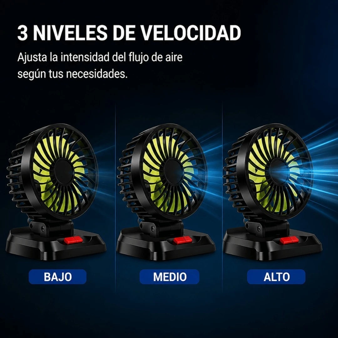 Ventilador Para Carro Con Conexión A Cigarrera Y Rotación 360° Baihuo City MY-7088