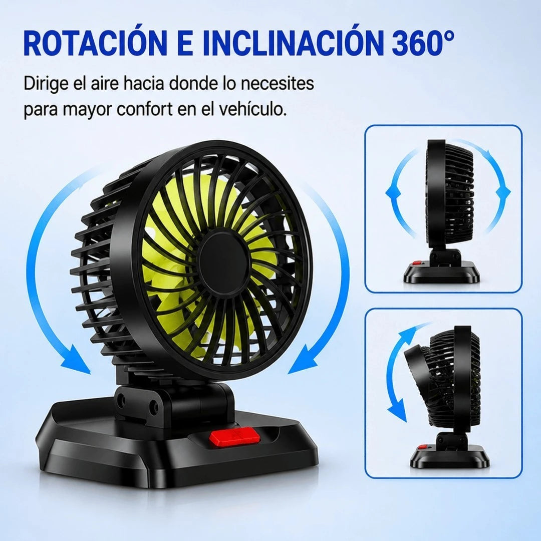Ventilador Para Carro Con Conexión A Cigarrera Y Rotación 360° Baihuo City MY-7088