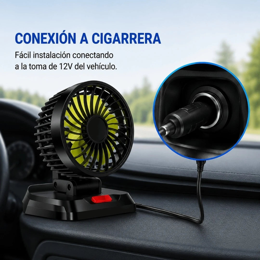 Ventilador Para Carro Con Conexión A Cigarrera Y Rotación 360° Baihuo City MY-7088