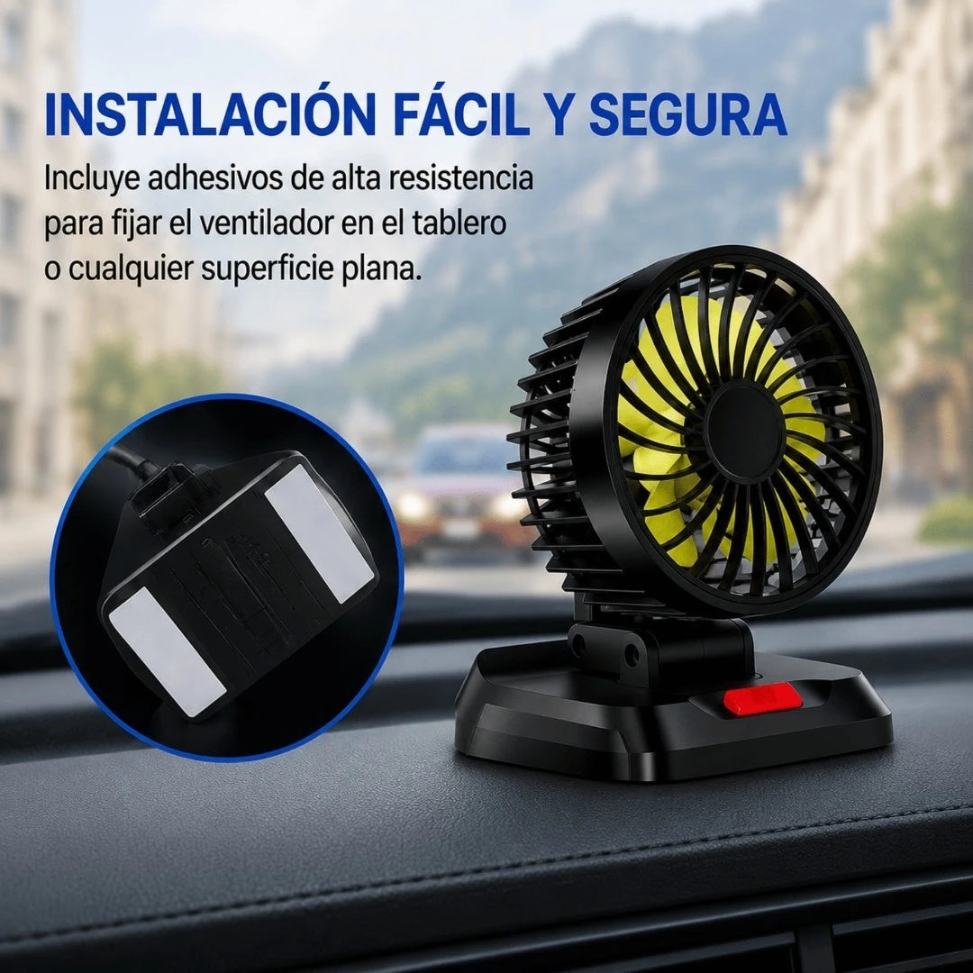 Ventilador Para Carro Con Conexión A Cigarrera Y Rotación 360° Baihuo City MY-7088
