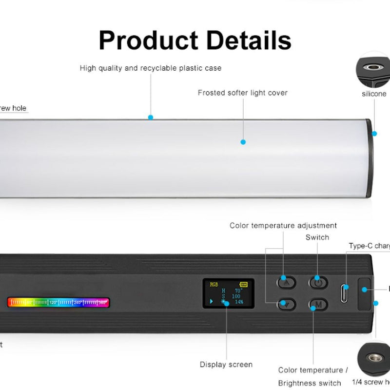 Cargue la imagen en el visor de la galería, Barra de Luz Recargable P/Videos RGB W200 ¡Envio Gratis!
