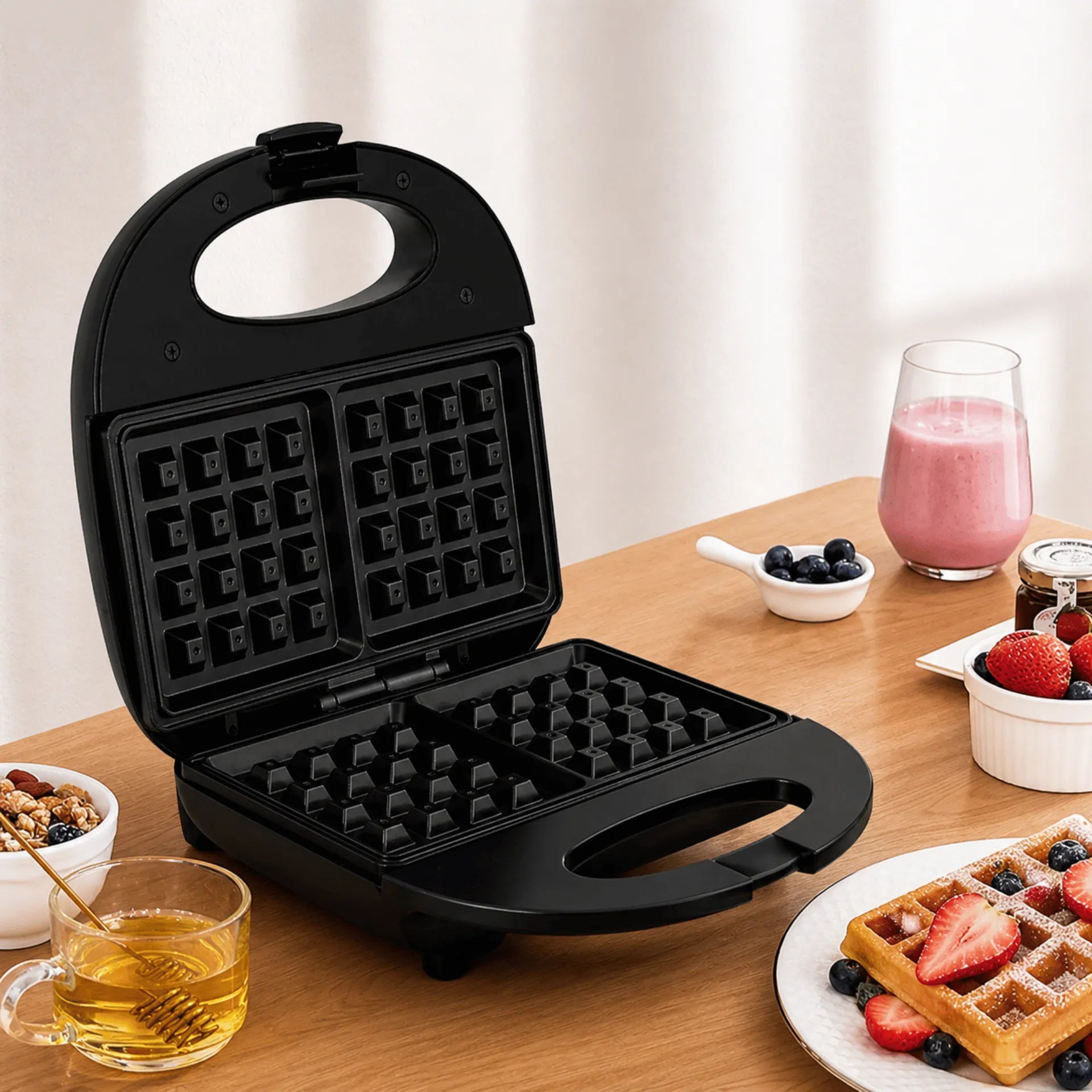 Waflera Winning Star Con Doble Molde Antiadherente y Potencia de 750W ST-2121
