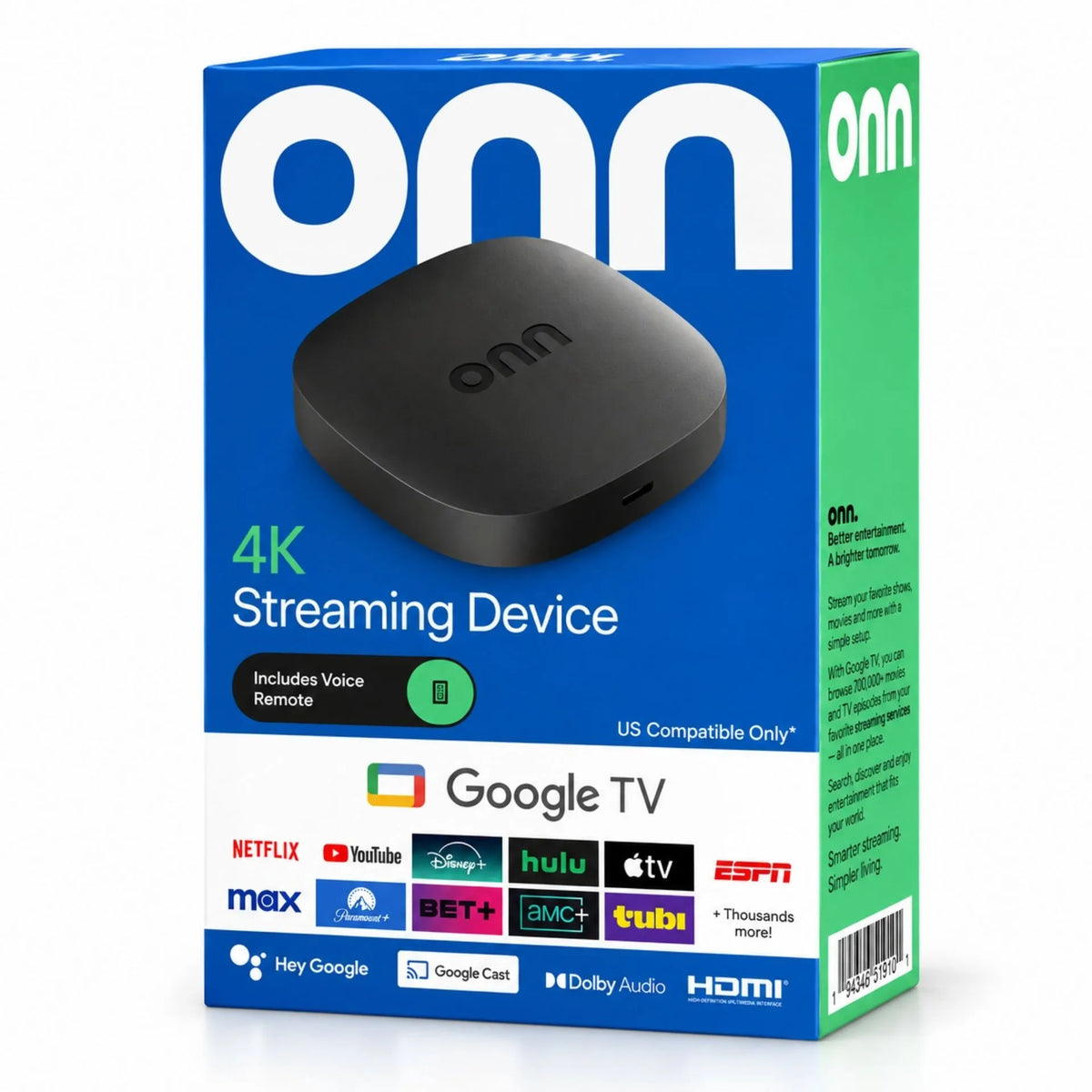 Watch ONN Original Dispositivo Streaming 4K Con Google TV, Control Por Voz Y Google Cast onn. B2B