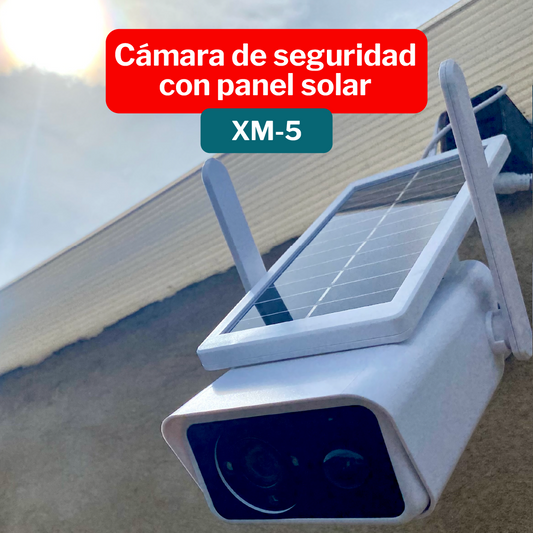 Cámara Wifi Exterior Panel Solar Recargable XM-5  ¡Envío Gratis!