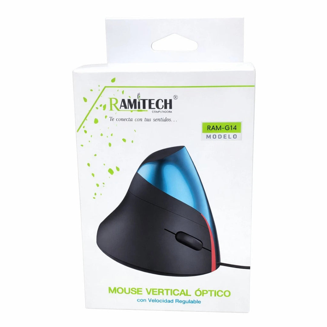 Mouse Ramitech Vertical Ergonómico Alambrico Con Conexion USB 2.0 RAM-G14