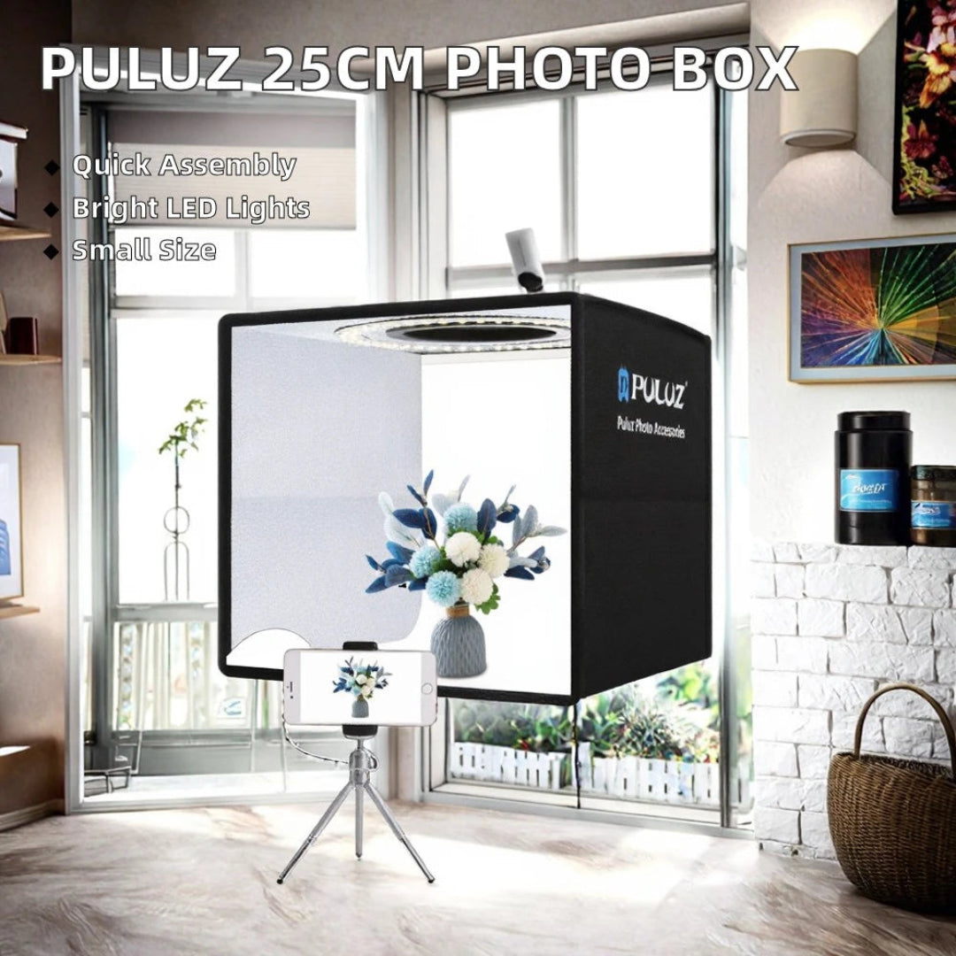 Caja De Luz Fotográfica Pegable Con Fondos Intercambiables Con Luz PU5025B