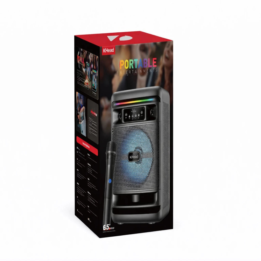 Parlante Bluetooth Portátil 6.5 Pulgadas Con Micrófono Y Luces RGB KBroad KTS-2195