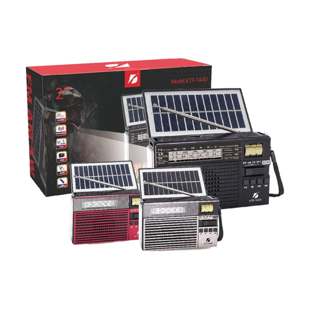 Radio Parlante Bluetooth Portátil Recargable Con Panel Solar KTF-1488