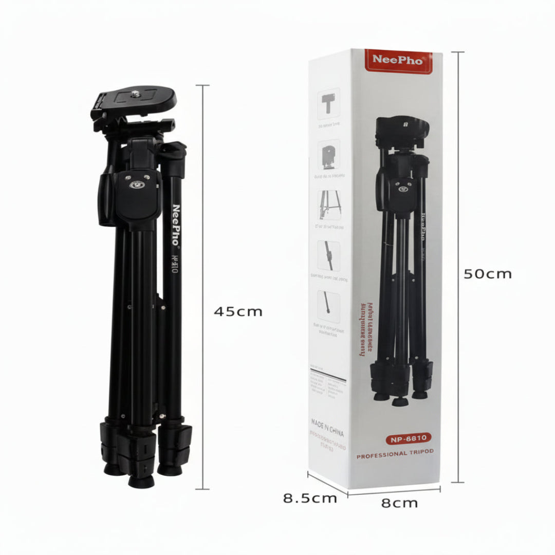 Tripode Nephoo Con Nivel Burbuja y Mastil Para Paneo Con Altura Ajustable P-8820