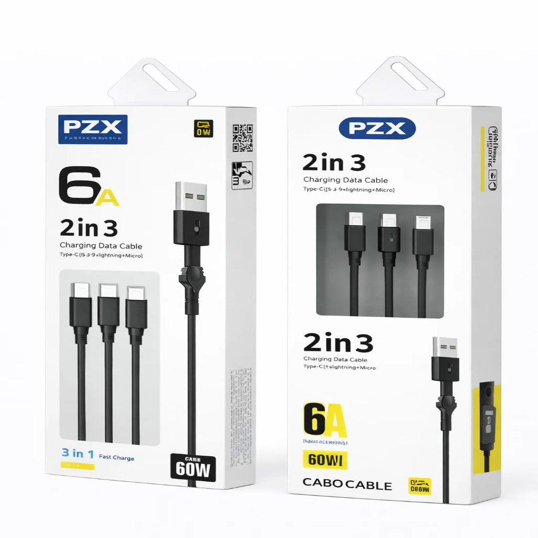 Cable PZX 2 En 3 Con Distintos Conectores De 6 Amperios V130