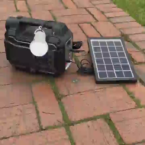 Parlante Planta Solar Recargable 4 Bombillos Beck Play BP-PL087S