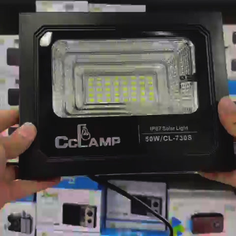 Reflector Solar Recargable 50W Control Remoto Impermeable CLamp CL-730S ¡Envío Gratis!