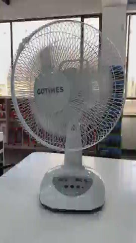 Ventilador Recargable Panel Solar Dos Bombillos GD-8019