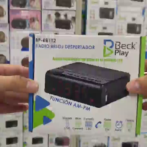Radio Reloj Recargable FM Beck Play BP-RR112