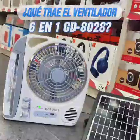 Ventilador Recargable 6 en 1 GDTimes GD-8028