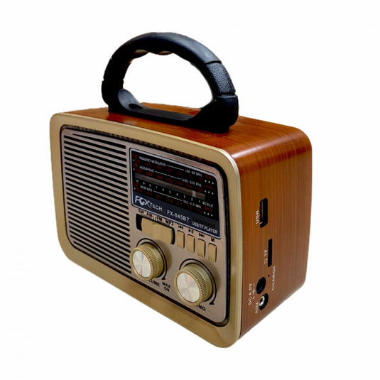Radio Recargable Vintage AM/FM Fox Tech FX-045BT
