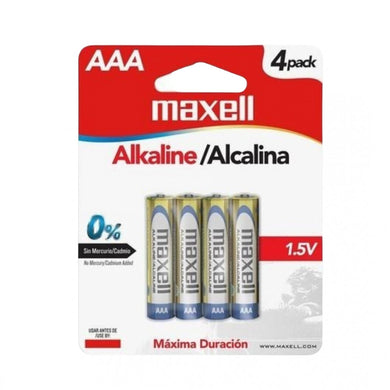 Pilas Alcalina Maxell AAA LR03 4PK