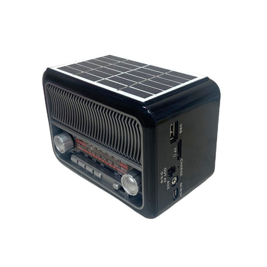 Radio Parlante Recargable Transistor AM/FM Bluetooth Panel Solar Vintage FX-051BT