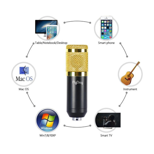 Microfono Condensador Incluye Interfaz de Audio V8 BM800+ ¡Envio Gratis!