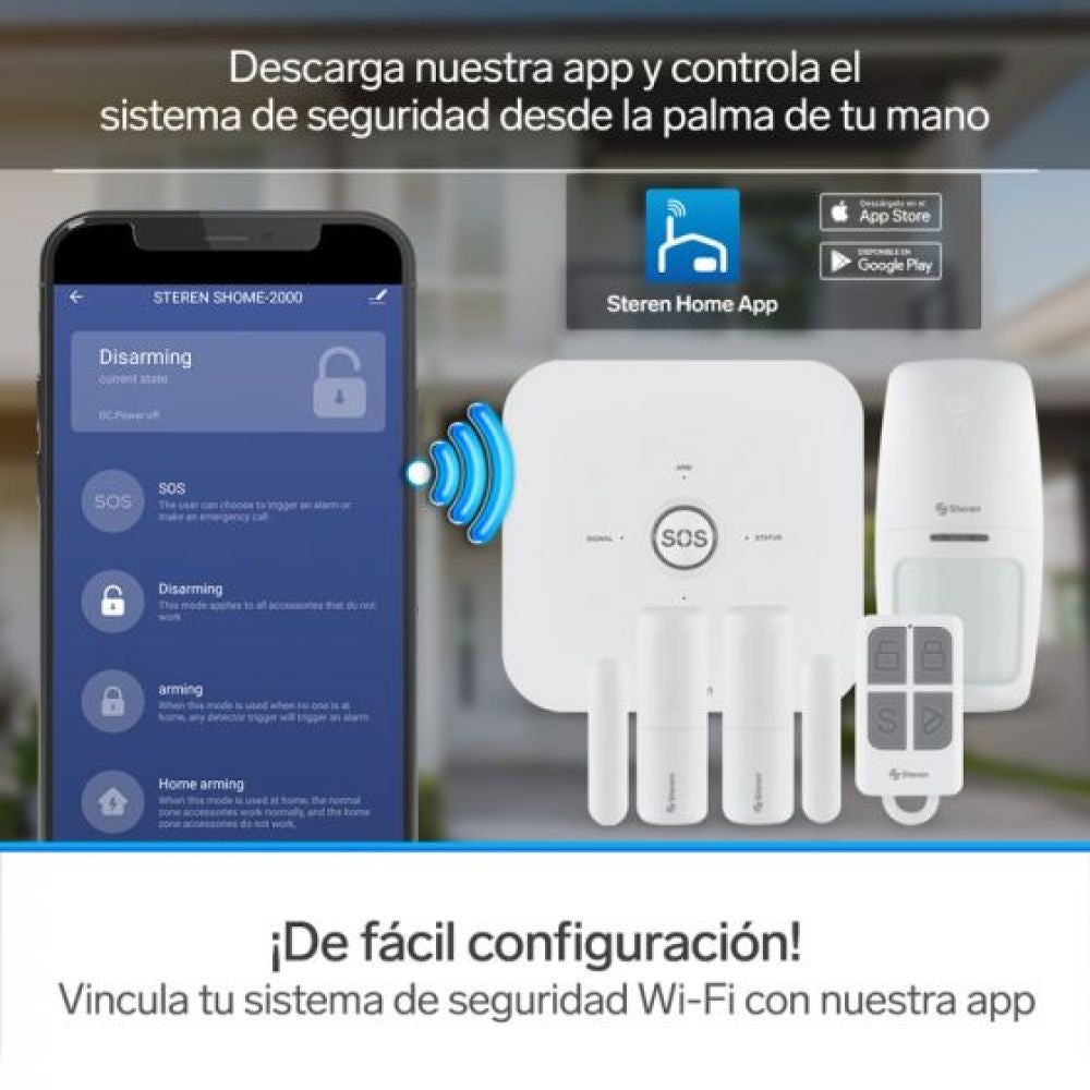 Sistema De Seguridad Wi-Fi 3 Sensores Steren Shome-2000