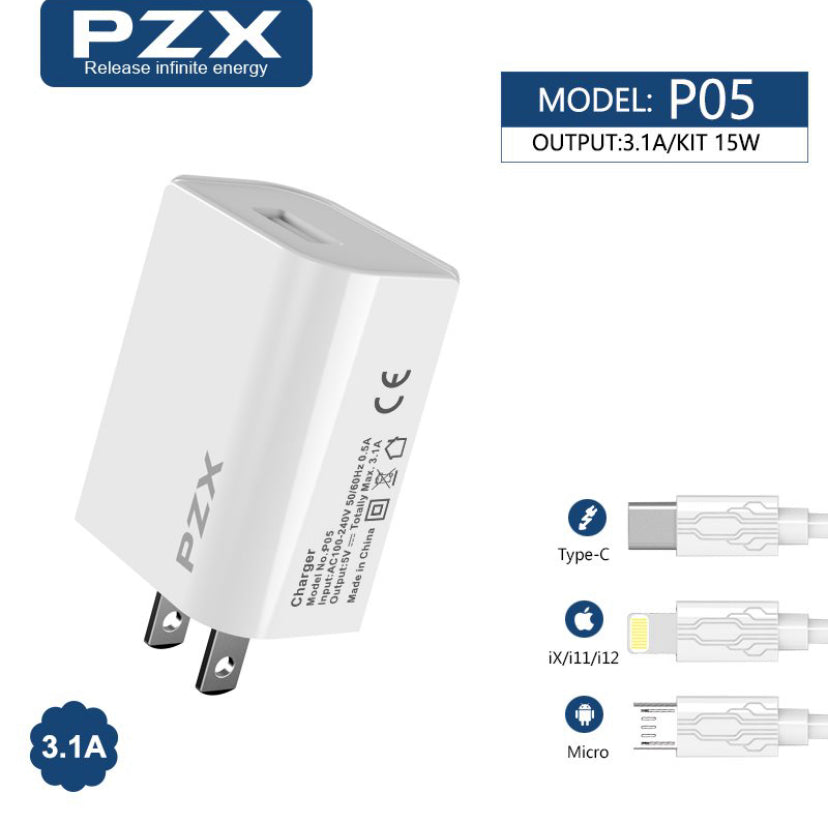 Cargador Para Celular 3.1A PZX P05