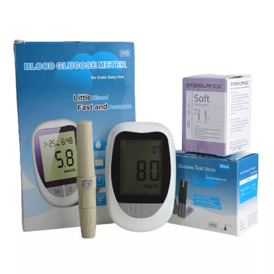 Kit Glucómetro para la Diabetes + 50 tiras de prueba + 50 Agujas KH-100