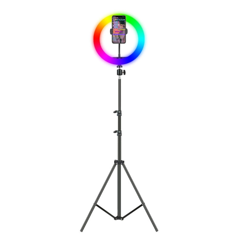 Cargue la imagen en el visor de la galería, Aro de Luz LED RGB Colores 33CM Incluye Tripode 2.1M

