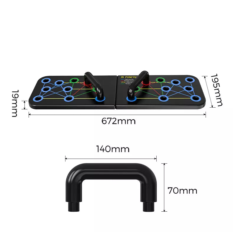 Cargue la imagen en el visor de la galería, Tabla Push Up Plegable Para Flexiones De Pecho RM-2
