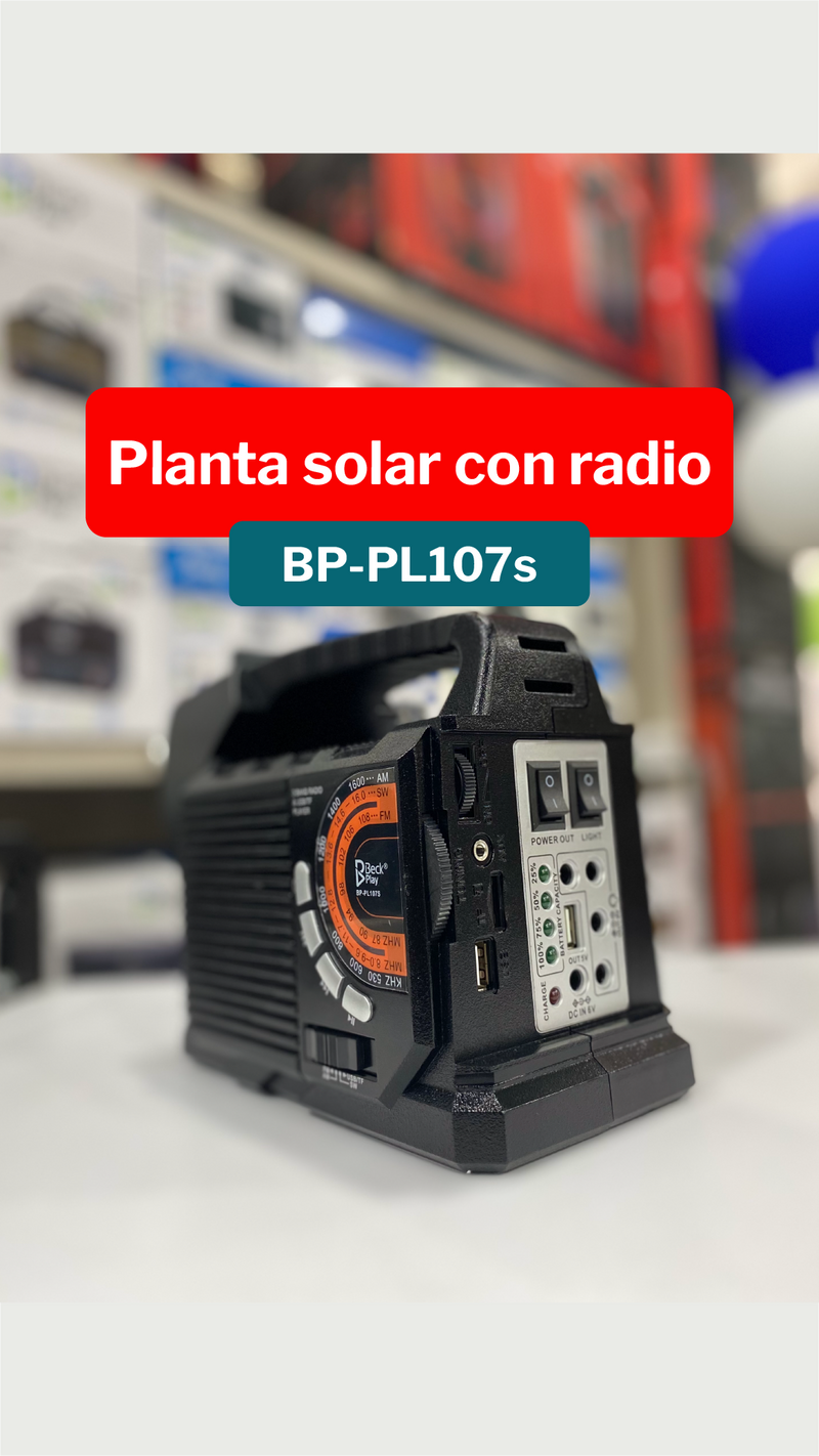 Cargue la imagen en el visor de la galería, Planta Solar Recargable Bluetooth AM/FM BP-PL107S ¡Envió Gratis!
