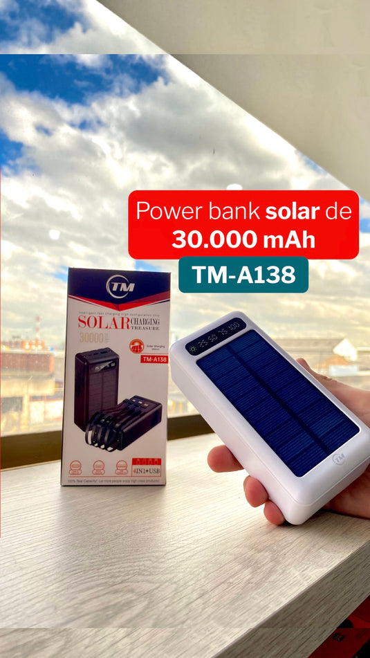 Power Bank Solar 30.000Mah TM-A138   ¡Envio Gratis!